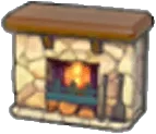 Stone fireplace