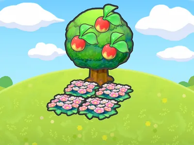 Tree-shaded flower bed